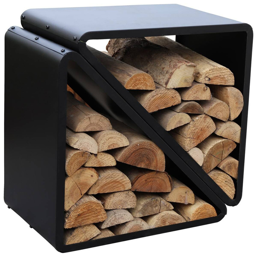 Westmann Kaminholzregal aus Stahl in Schwarz B/T/H: 57 x 36 x 56 cm - Bild 4