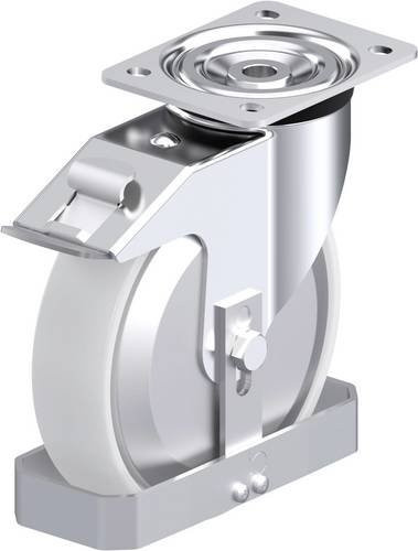 Blickle L-PO 200K-FI-FA-FS Stahlblech-Lenkrolle in Silber, Rad-Durchmesser: 200 mm, Tragfähigkeit: 400 kg - Bild 1