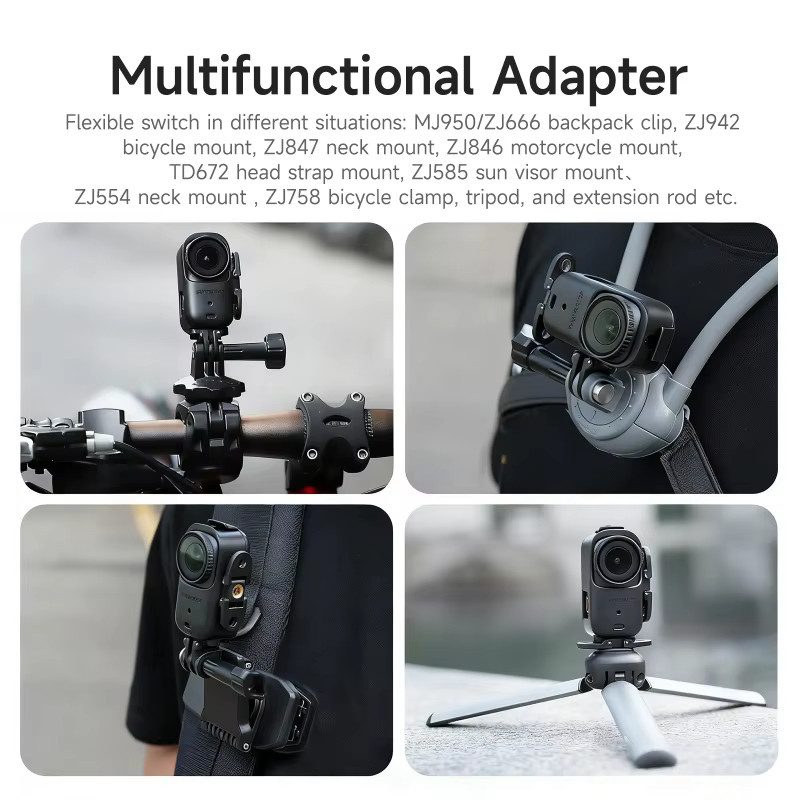 DJI Osmo Nano Zweimodus-Aktionshalterung in Schwarz mit faltbarem Schutzrahmen für vertikale und horizontale Aufnahmen - Bild 3