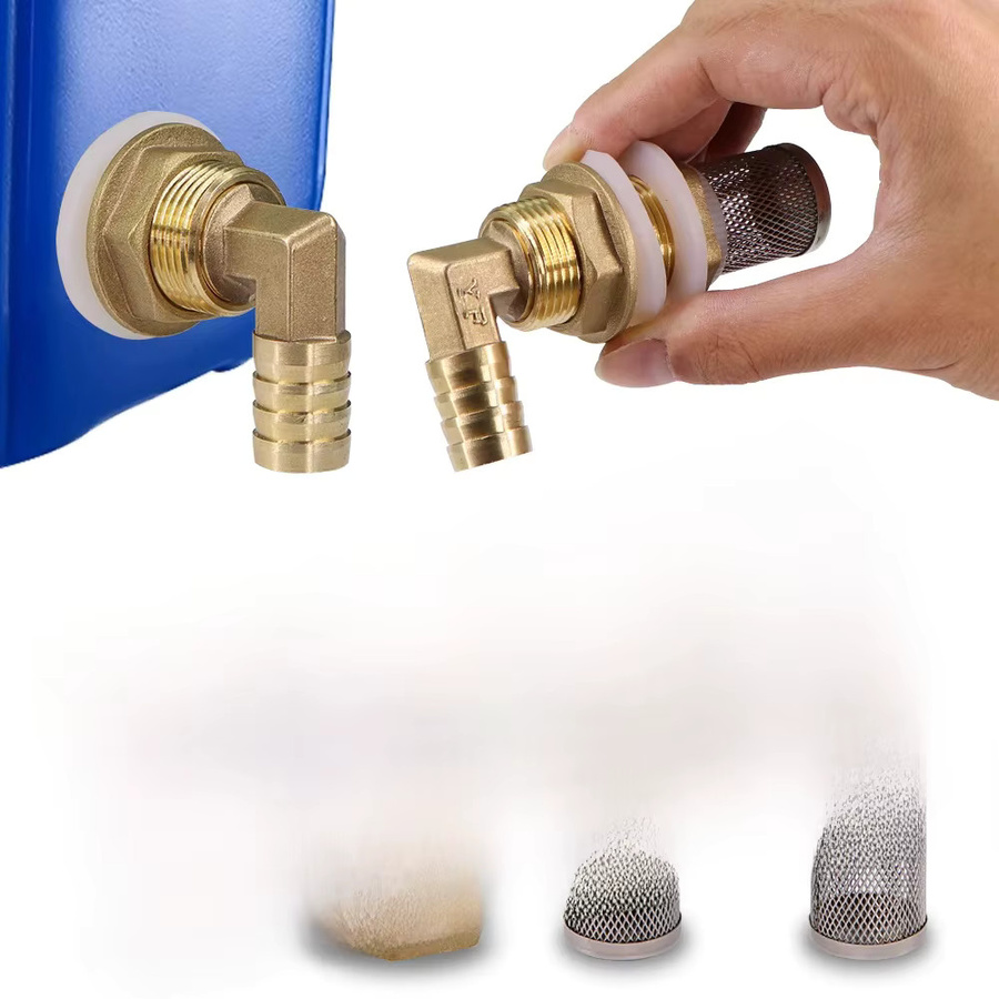 RBCFHI Messing Pagode Joint Wassertank Adapter aus Messing und Edelstahl, 3/4 Zoll, Gold - Bild 1