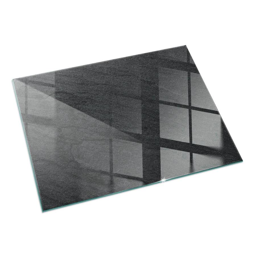 Tulup Glasplatte für Kamin in Schwarz mit Steinoberflächenstruktur, B/T: 60 x 40 cm - Bild 2