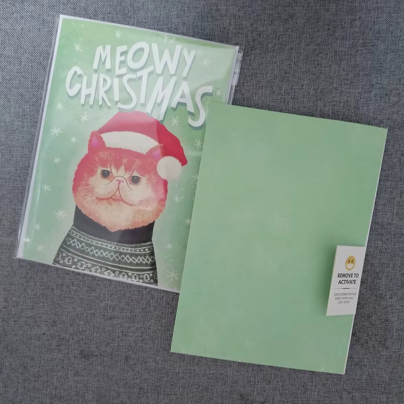 Endless Miaomiao Weihnachtsmusik-Grußkarten für Kinder, bunte Katzenmusik-Grußkarten für das neue Jahr - Bild 3