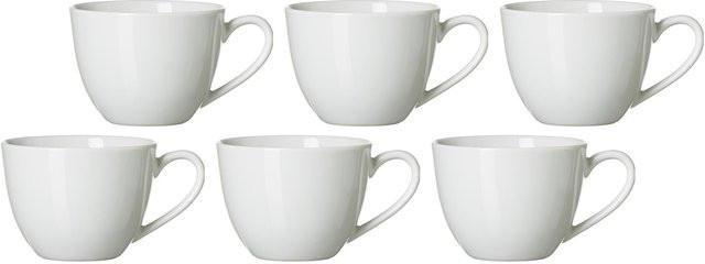 Ritzenhoff & Breker Kaffeetassen Bianco aus Porzellan, Weiß, 6er Set, 430 ml - Bild 1