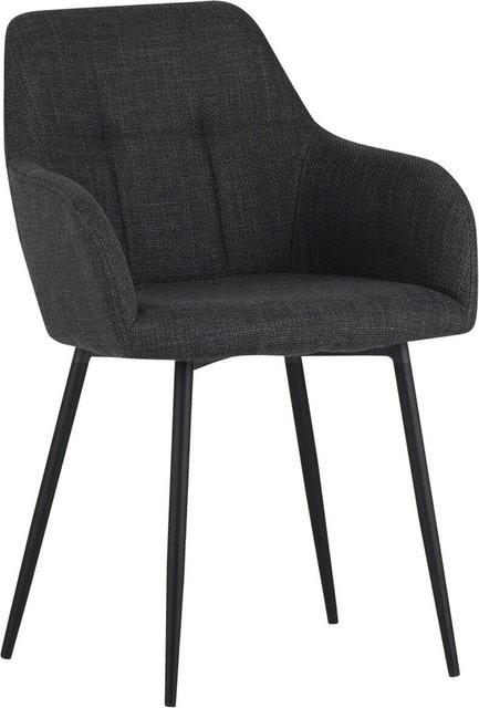 2er-Set Armlehnstühle Hela in Anthrazit aus Microfaser Webstoff, B/H/T: 55 x 84 x 61 cm - Bild 1
