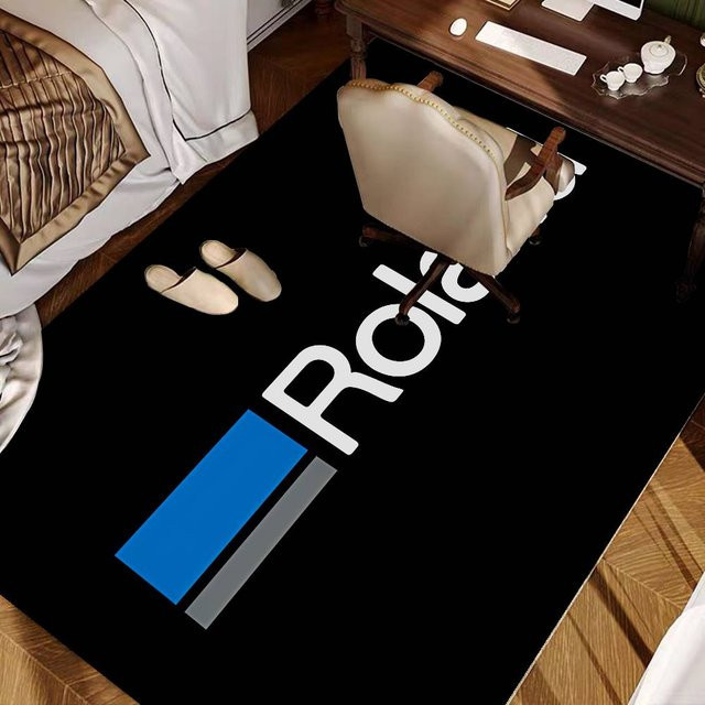 R-Rolands Bodenmatte Multiple Choice in Schwarz, rutschfester Teppich im modernen Retro-Design für Wohnzimmer und Küche - Bild 1