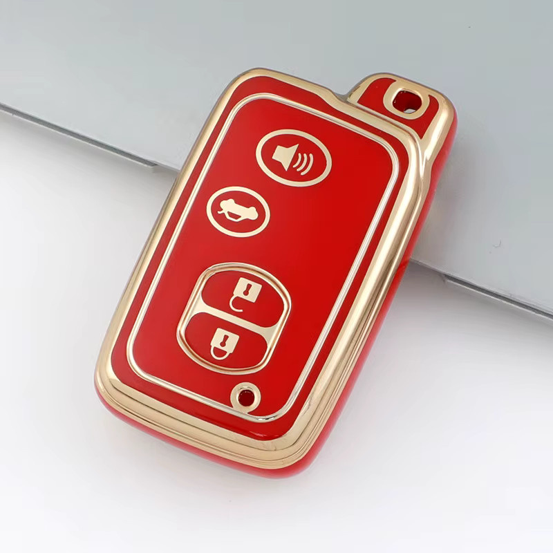 DAEFAR 4-Tasten Autoschlüssel-Gehäuse Smart Key Case für Toyota Camry Prius RAV4 Avalon Corolla Land Cruiser Venza in Rot - Bild 1