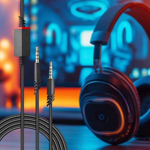 Shunmaii Audio-Kabel mit Inline-Stummschalter für Astro A10 A30 A40 A40TR A50 Gaming-Headsets, 3,5 mm Klinke, Schwarz, kompatibel mit PS5 und PS4 Controller - Bild 1