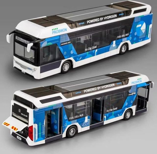 Linyi toy car Elektro Flughafen Geschäftsbus, Metall, mit Sound und Licht, 1:32, ab 14 Jahren - Bild 1