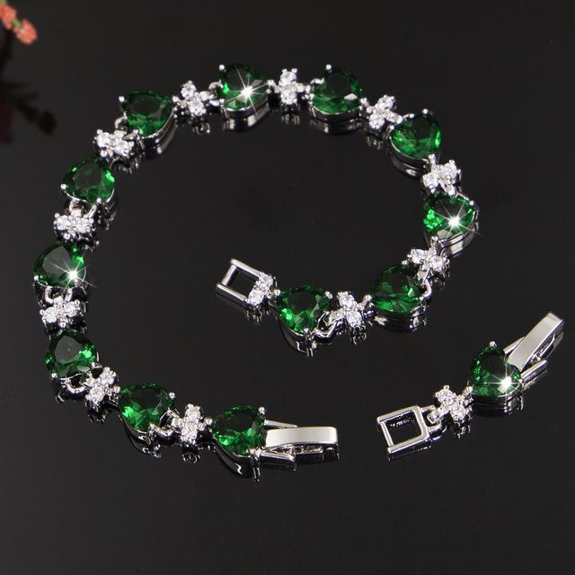 YIRAN Armband, Herz, Zirkonia, Kupfer, Schwarz, Damen - Bild 1