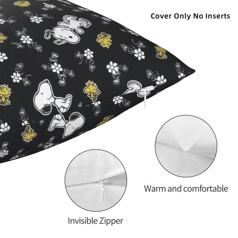 Disney Snoopy und Woodstock Cartoon Kissenhülle im nordischen Design für dein Wohnzimmer, quadratisch, B/H: 50,8 x 50,8 cm - Bild 1