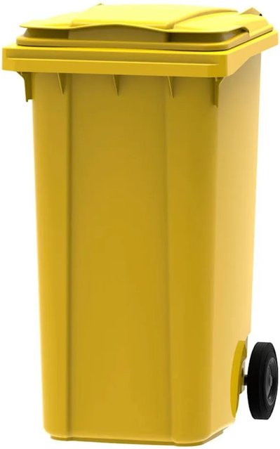 PROREGAL Mülltonne Müllgroßbehälter mit 2 Rädern aus Kunststoff, Gelb, 240 Liter, H x B x T: 107,9 x 58,3 x 73,7 cm - Bild 1