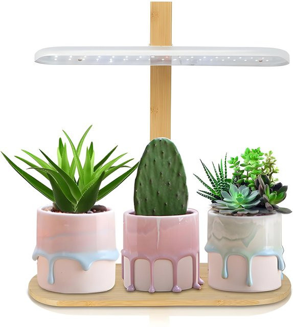 GoolRC LED Vollspektrum Pflanzenlampe 10W höhenverstellbar mit Timer in Weiß - Bild 1