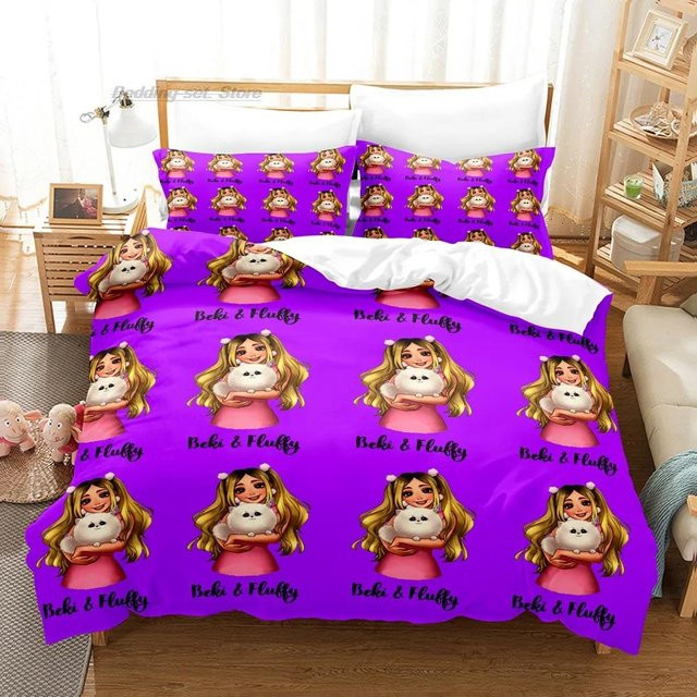 Rebekah Wing Merch Flauschige Bettwäsche Kollektion mit 3D-Grafik, 2-teiliges Set aus Mikrofaser-Polyester, Breite: 70 cm, Länge: 133 cm - Bild 1