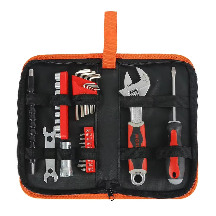 Multifunktionale Oxford Leinwand Werkzeugtasche in Orange für Hardware, Schrauben und Lötkolben, B/T/H: 24,0 x 10,5 cm - Bild 3