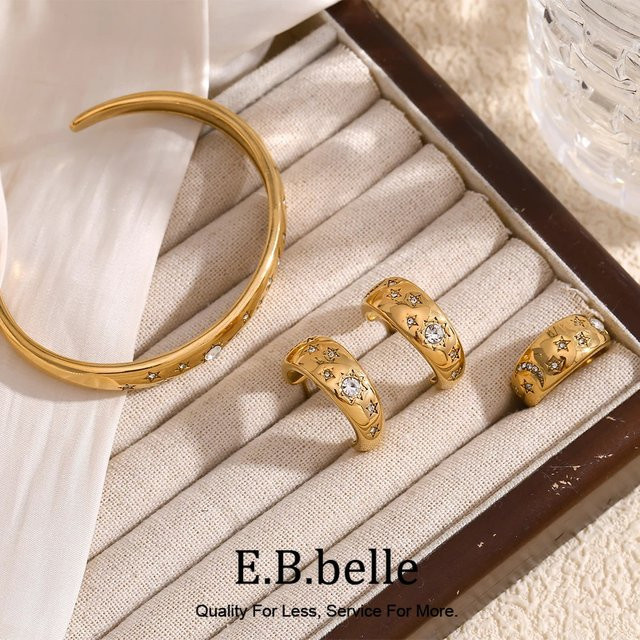 E.B.belle Schmuckset, Edelstahl, Gold, Zirkonia, Damen - Bild 1