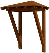 Skan Holz Haustür-Vordach Wesel 2 aus nordischer Fichte in Nussbaum Braun, Breite: 188 cm, Tiefe: 126 cm - Bild 1