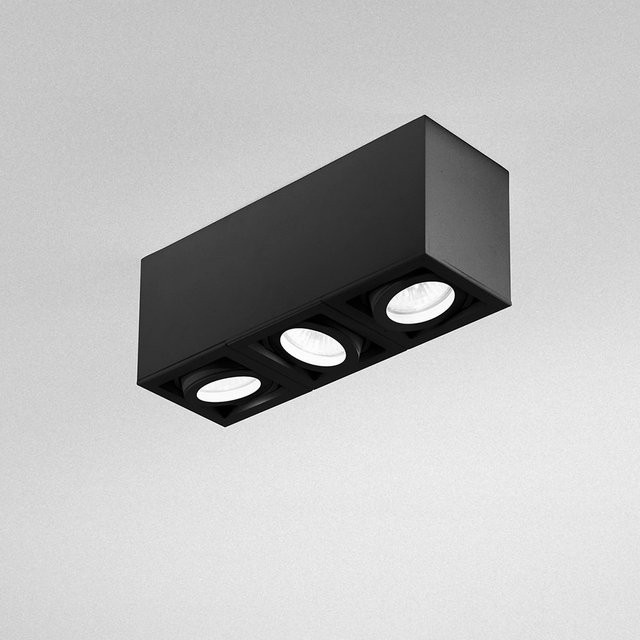DLS Lighting Light Box 3 Deckenstrahler in Schwarz aus Aluminium mit verstellbaren Spots für GU10 Leuchtmittel - Bild 1