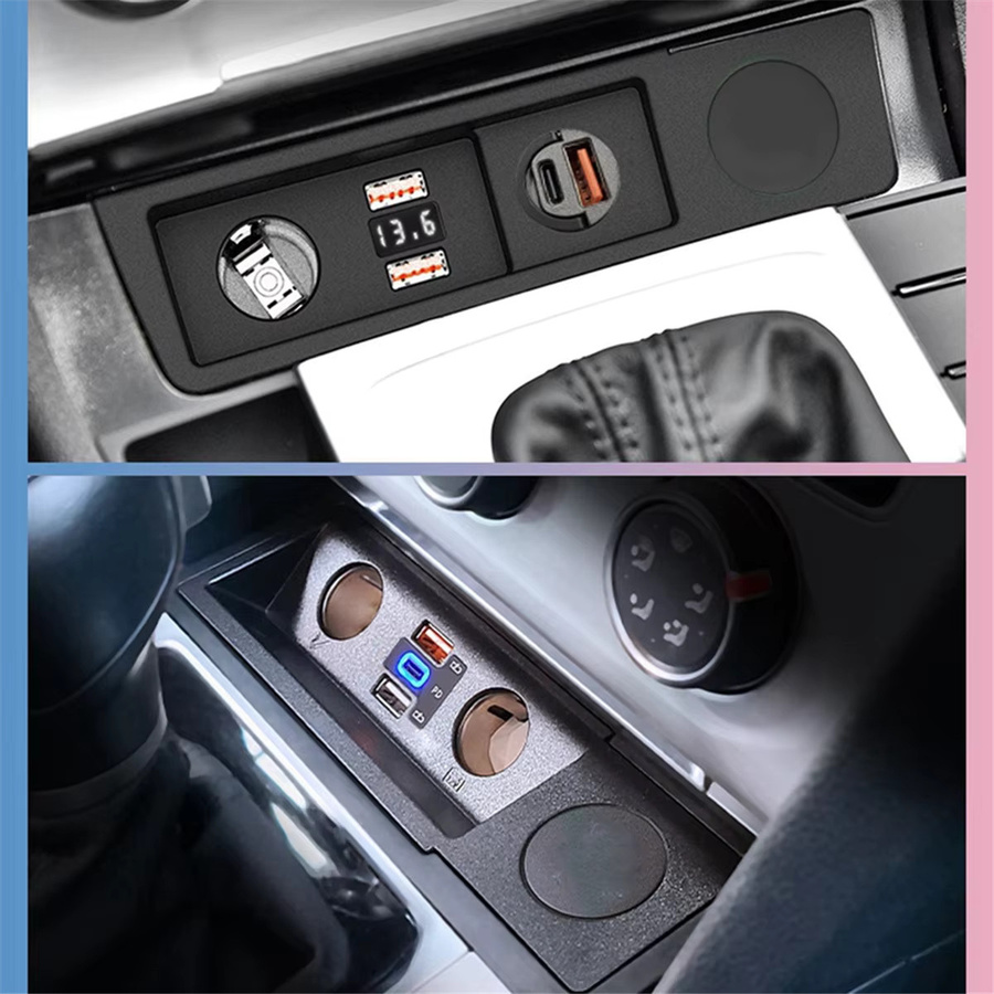 Autoladegerät für VW Passat B6 B7 CC R36 mit USB-C und USB-A Schnellladung 3A, Schwarz - Bild 3