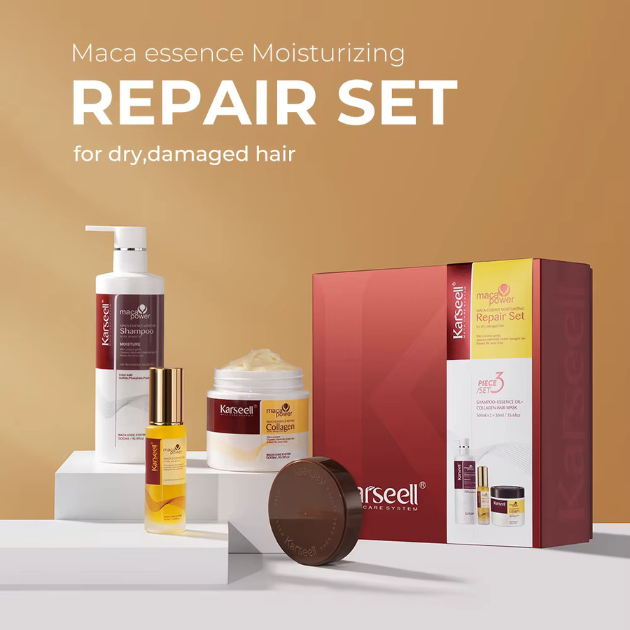 Karseell Haarset mit Kollagen, Shampoo-Essenz, Haarmaske und Argan Öl, für trockenes und strapaziertes Haar - Bild 2