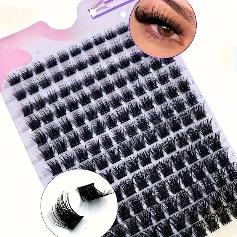 MIAOJIE Wimpern-Cluster, 0,07mm, D-Curl, 9-16mm, Schwarz, Natürlich - Bild 3