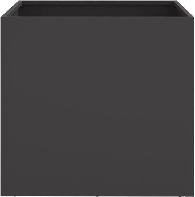 vidaXL Pflanzkübel aus Stahl, 2er-Set, Schwarz, B: 49 cm, T: 47 cm, H: 46 cm - Bild 1
