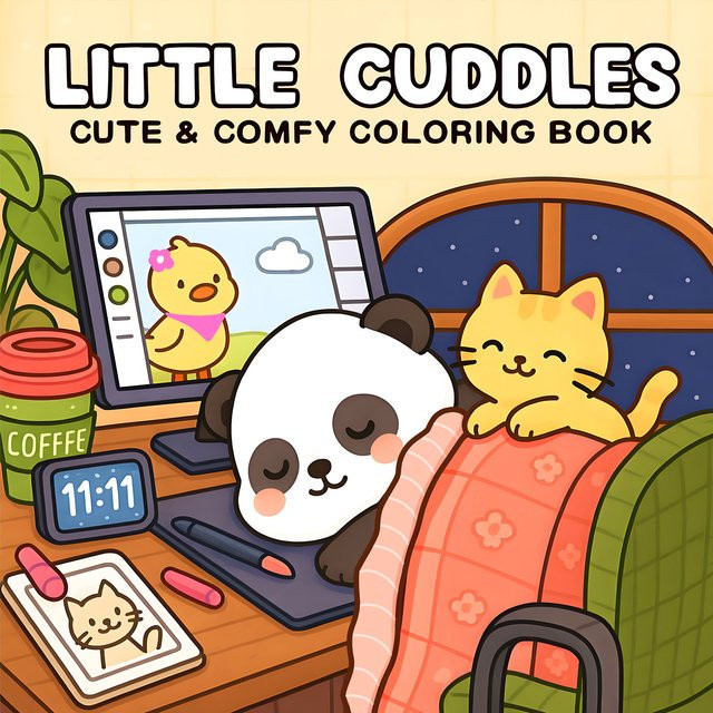 LITTLE CUDDLES Malbuch für Erwachsene mit einfachen Mustern in Multicolor - Bild 1