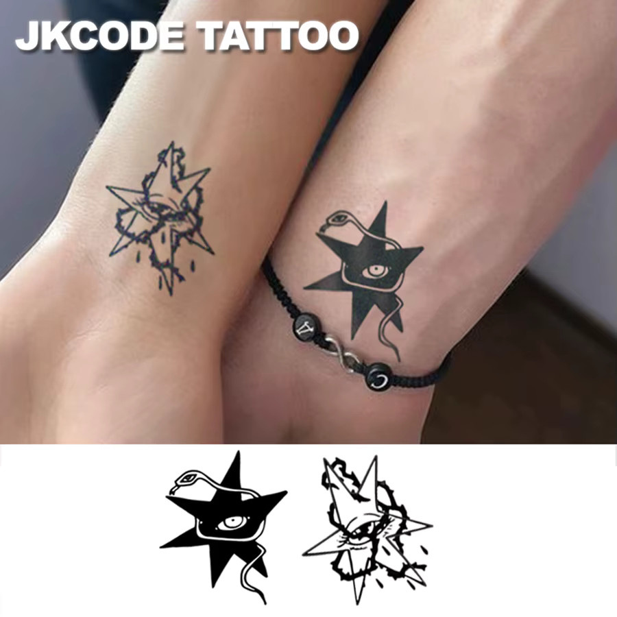 JKCODE TATTOO Kräuter-Tattoo-Aufkleber, Schwarz-Weiß, Unisex - Bild 2