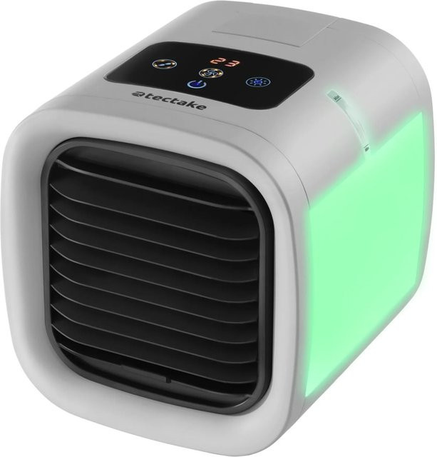 Tectake 3in1 Luftkühler Frosty mit 5 Geschwindigkeitsstufen, 2 Kühlstufen und 8-farbiger LED-Beleuchtung in Grau, B/T/H: 17 x 16,5 x 50 cm - Bild 1