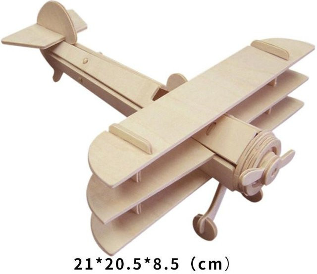 Fashnics Flugzeug Modell Holz DIY Puzzle, ab 3 Jahre - Bild 1