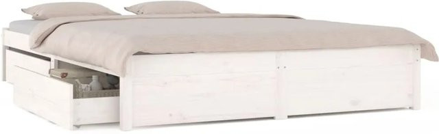 vidaXL Bett mit Schubladen aus Kiefernholz Weiß B: 180 cm, T: 200 cm, H: 185,5 cm - Bild 1