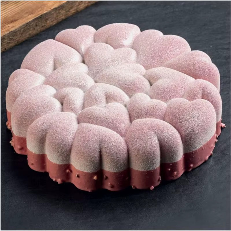 Meibum Herz Mousse Formen aus Silikon in Pink für Dessert und Backen - Bild 4