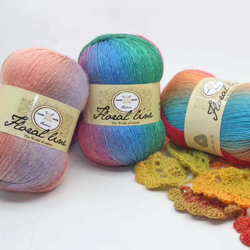 Charm Elves Regenbogen Häkelgarn Multicolor, 300g für DIY-Strickprojekte wie Schals und Mützen - Bild 2