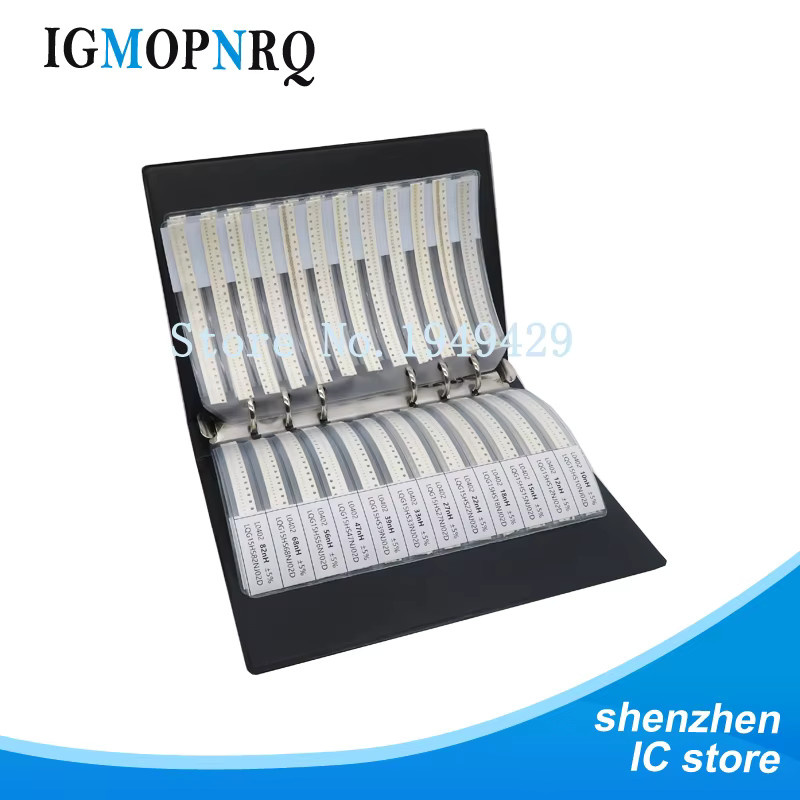 SMD Chip Kondensator Kit mit Musterbuch, verschiedene Werte von 10pF bis 100nF, Schwarz - Bild 2