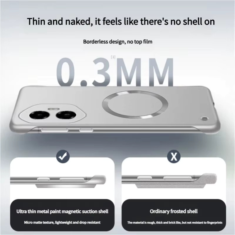 Magnetische Honor Handyhülle in Green, ultradünne metallische rahmenlose Schutzhülle für Honor 300 Ultra und Honor 200 Smart Pro Lite, stoßfest und glänzend - Bild 3