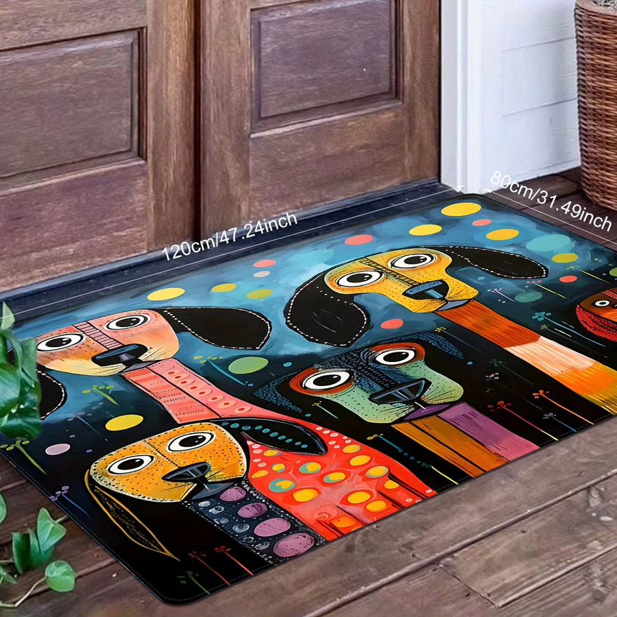 VIKAMA Haustier-Matte mit Cartoon-Design, rutschfest und wasserabsorbierend, Multicolor - Bild 2