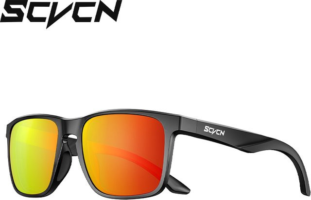 SCVCN Sportsonnenbrille, Herren, Vollrand, Schwarz, Kunststoff, polarisiert - Bild 1