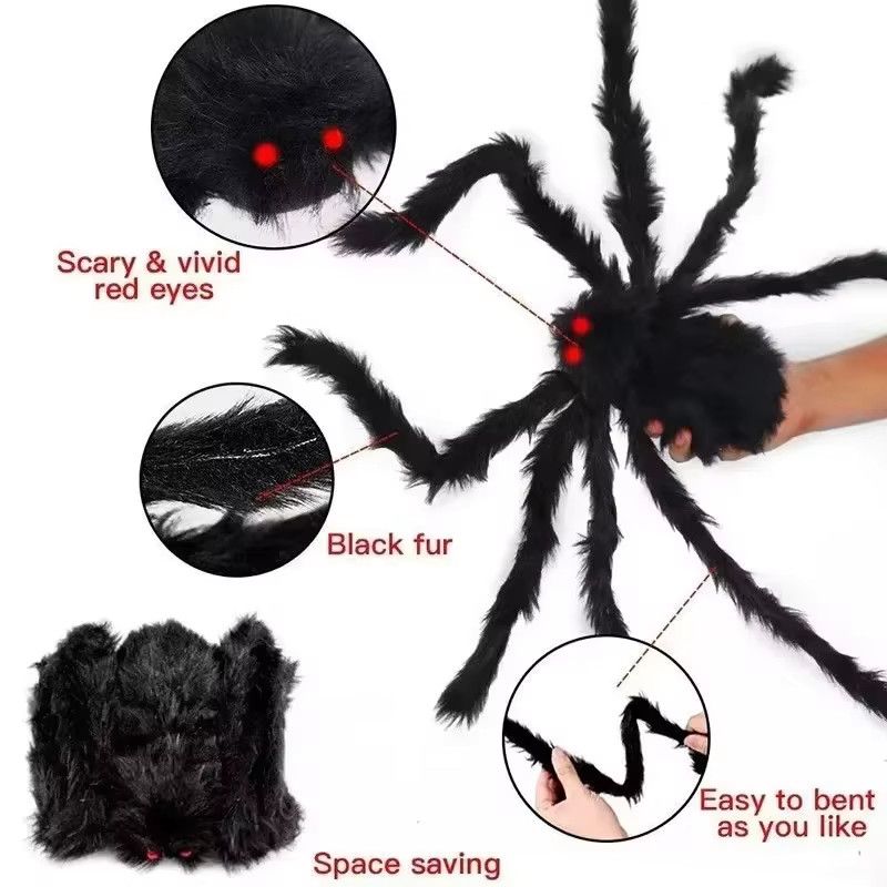 Okumo Halloween Horror Spinne als Outdoor Dekoration in Schwarz, Höhe: 30 bis 200 cm - Bild 4