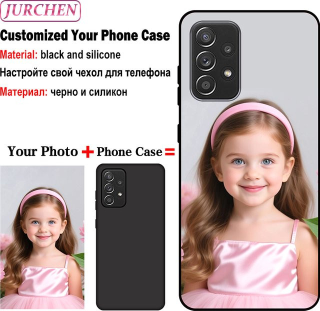 JURCHEN Individuelle Fotohülle für Samsung Galaxy A37 A57 A07 S26 S25 FE Plus Ultra Edge 5G in Schwarz - Bild 1