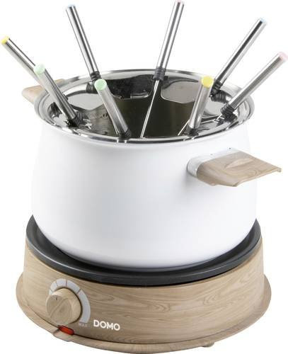 Domo DO736F Elektrisches Fondue mit 1500W, Weiß, inklusive 8 Fonduegabeln aus Holz, Keramiktopf und verstellbarem Thermostat - Bild 1