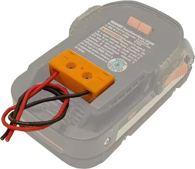 Dawupine Konverter Adapter Ladekopf mit Drahtausgang für Makita, Ridgid und AEG 18V Akku als externes Netzteil in Grau - Bild 1
