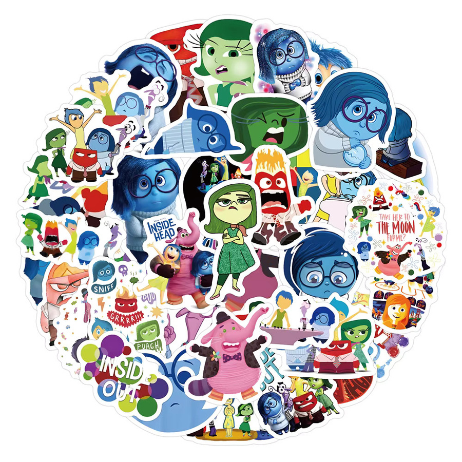 Disney Inside Out Aufkleber Set mit niedlichen Cartoon-Motiven in Multicolour für Laptop, Skateboard und Scrapbooking - Bild 2