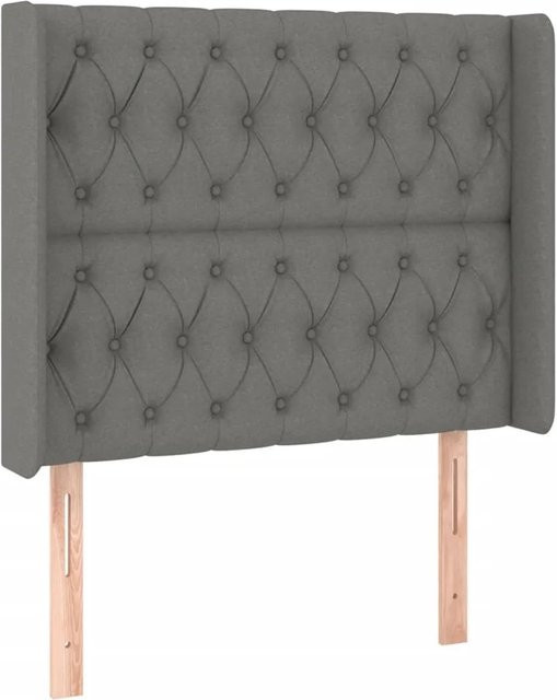 vidaXL LED Kopfteil Dunkelgrau mit USB-Ladeanschluss und integrierter Beleuchtung, B/H: 103 x 118/128 cm - Bild 1