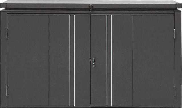 Floraworld Mülltonnen-Garage Premium für bis zu 3 Mülltonnen à 240 Liter in Schwarz-Metallic - Bild 1