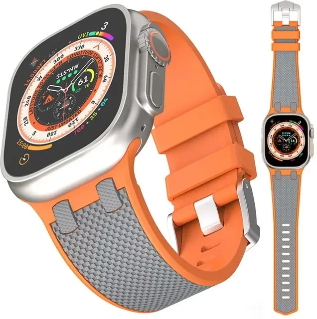 CHIICSMART Uhrenarmband Kohlefaser, Silikon, Herren - Bild 1