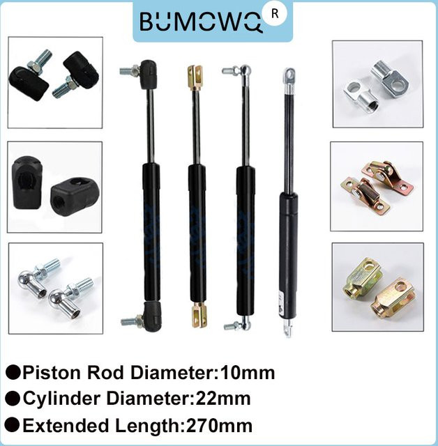 BUMOWQ Universal Gasdruckfeder Stoßdämpfer in Schwarz, Länge: 270 mm, Tragkraft: 10 kg bis 100 kg - Bild 1
