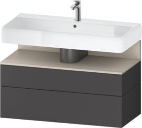 Duravit Waschtischunterschrank Qatego Wandhängend Grau Matt B/T/H: 99 x 47 x 59 cm - Bild 1