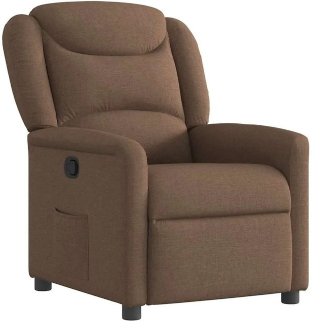 vidaXL Relaxsessel Braun aus Stoff mit integrierter Liegefunktion und Armlehnen - Bild 1