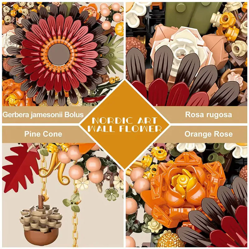 kidsland DIY Pflanzen-Kunst Wandblumen Sonnenblumen Baustein-Modell als Kinder-Puzzle-Set für das Wohnzimmer - Bild 2