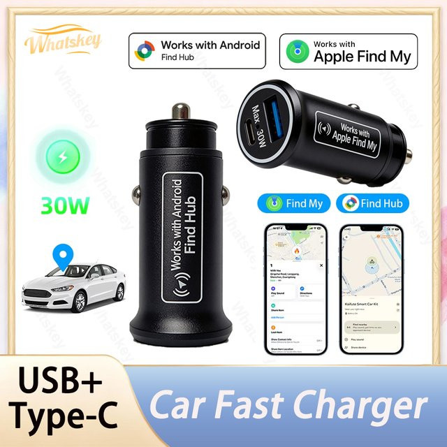 TPBUFF USB-Autoladegerät mit USB-C Typ-C Adapter für schnelles Laden, Schwarz - Bild 1