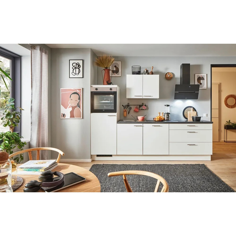 pino Küchenzeile Weiß mit Geräteschrank Breite: 250 cm, Tiefe: 60 cm, Höhe: 174 cm - Bild 2